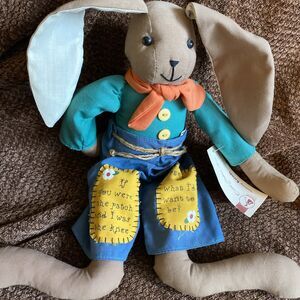 Vintage Overly-Raker Easter Bunny Cloth Shelf Sitter 1990s Great Condition